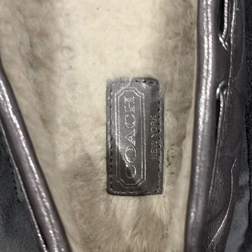 Coach Anita slippers silver metallic size 10 - Picture 9 of 10